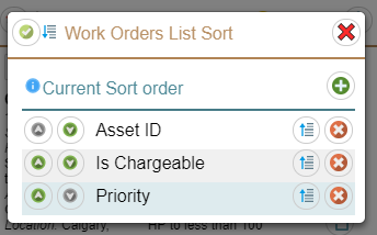Work Order List Sort